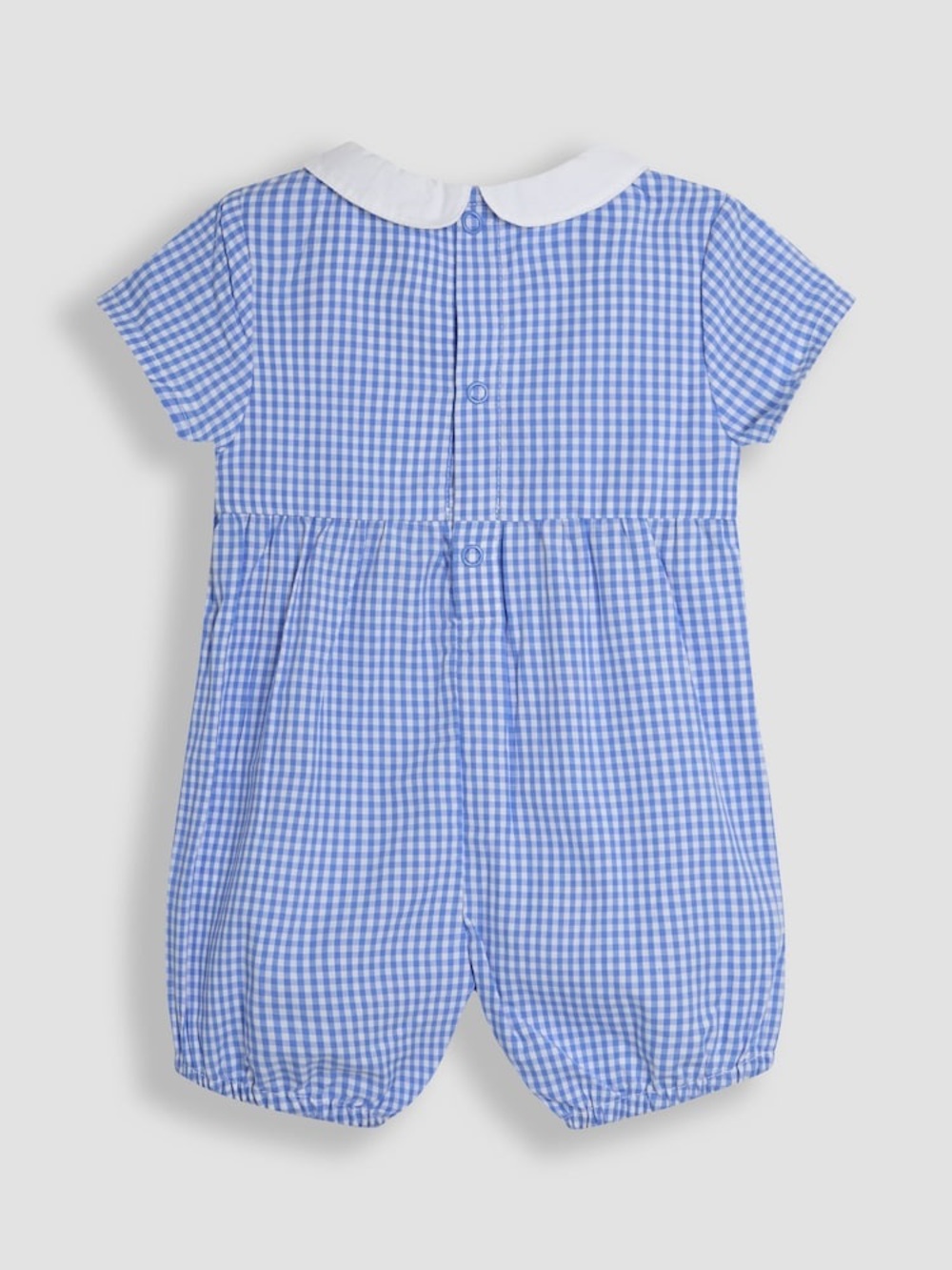 BABY JoJo Maman Bébé Blue/ white checkered Smock Romper